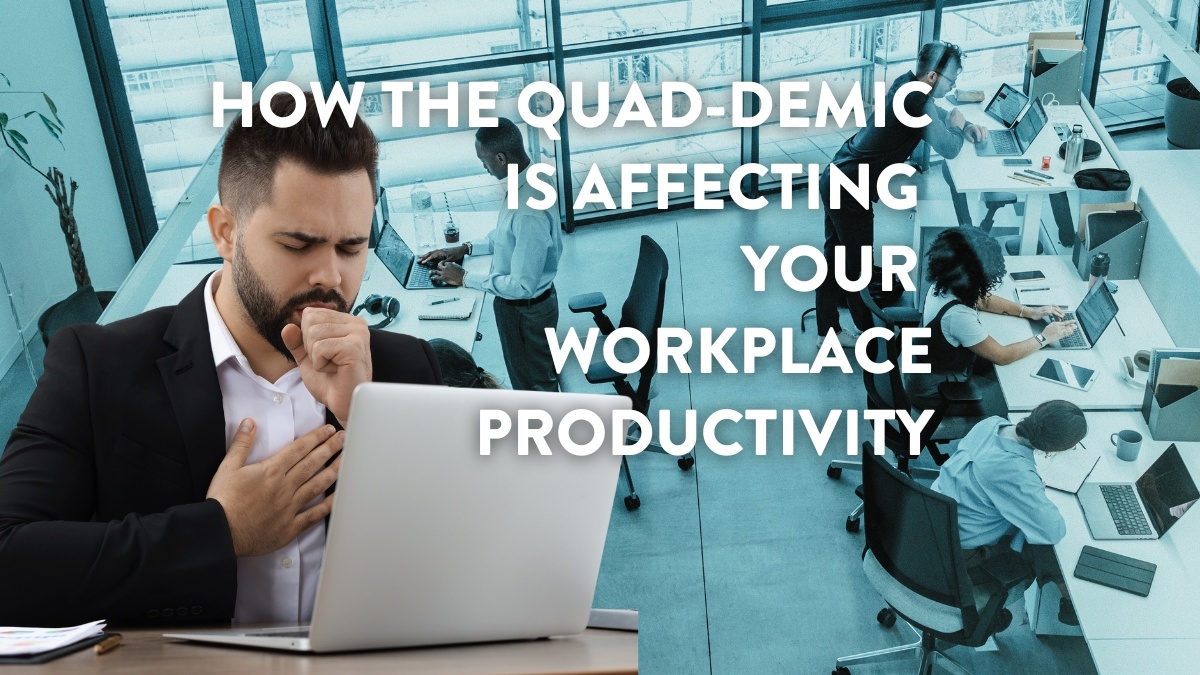 coughing worker quad-demic affecting office productivity and absenteeism