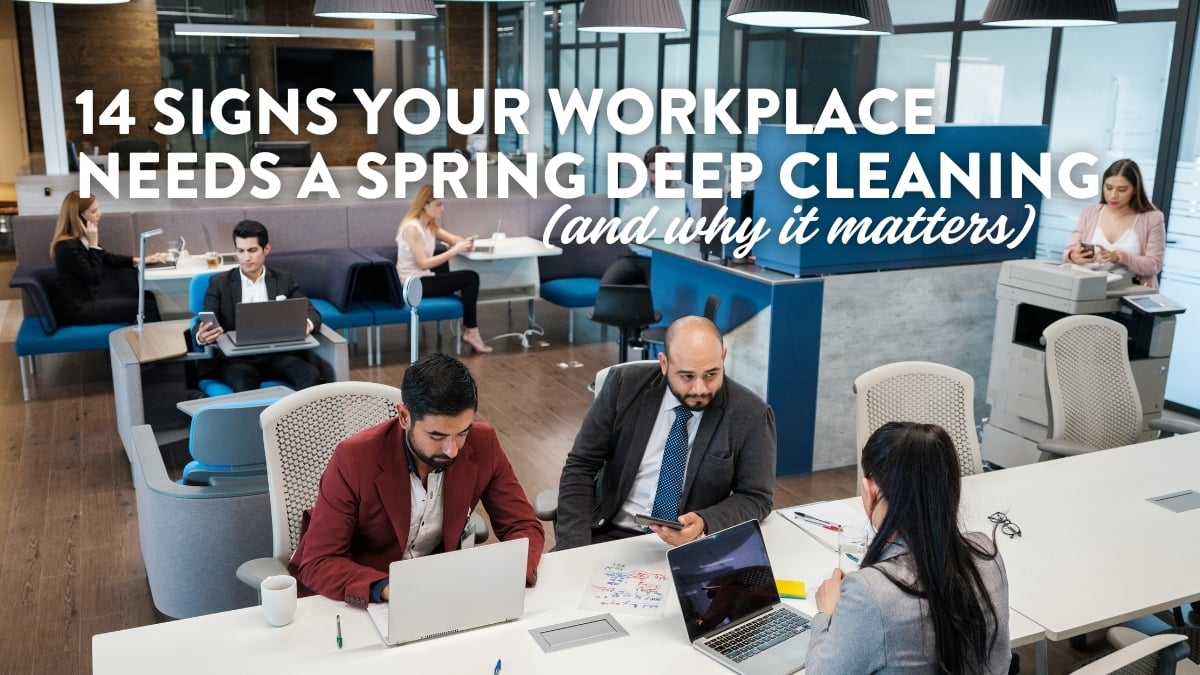 busy large office in need of spring deep cleaning
