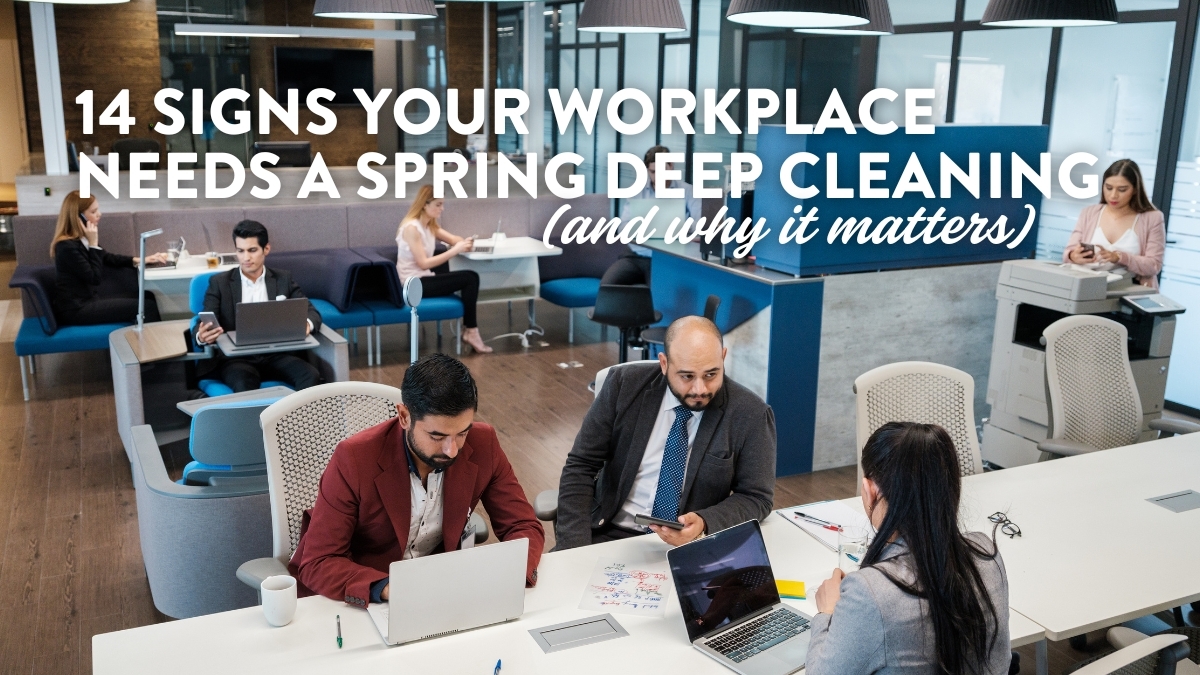 busy large office in need of spring deep cleaning